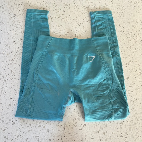 Gymshark - Blue Perforated Energy Seamless Leggings size Small - Picture 3 of 7